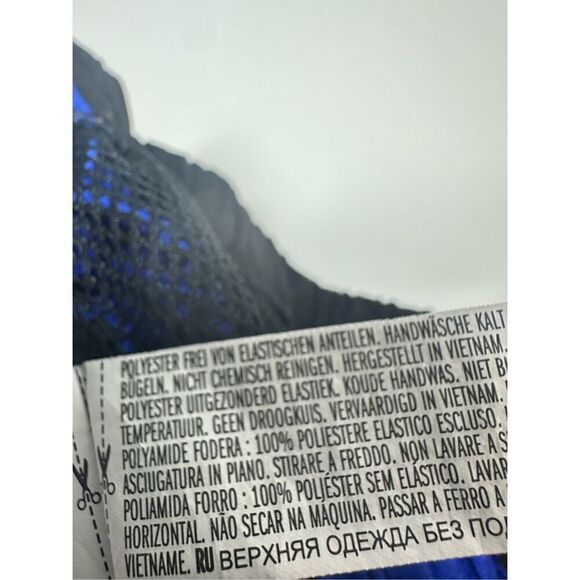 Forever 21 Pony Women's Windbreaker Pants Size L Black Orange Blue Y2K Notes - Picture 13 of 14